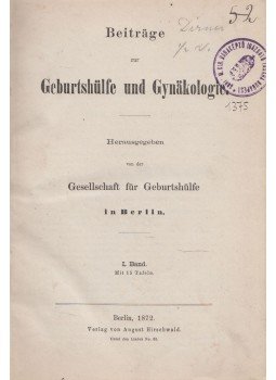  - Beiträge zur geburtshülfe und gynäkologie, Berlin 1872 antikvár könyv