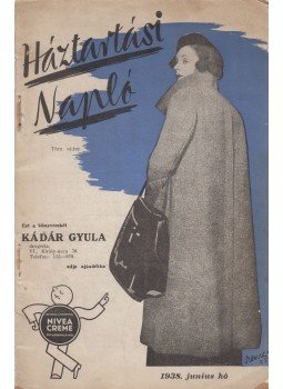  - Háztartási napló 1938. június hó, Budapest 1938 antikvár könyv