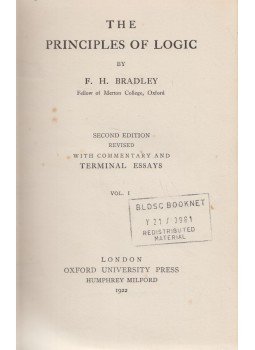 F. H. Bradley - The Principles of Logic F. H. Bradley - The Principles of Logic, London 1922 antikvár könyv