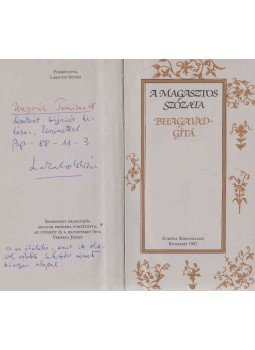  - A Magasztos szózata - Bhagavad-Gítá (Lakatos István által dedikált), Budapest 1987 antikvár könyv