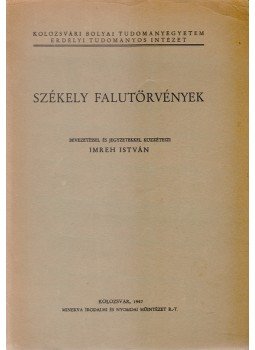 Imreh István - Székely falutörvények, Kolozsvár 1947 antikvár könyv