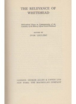 Ivor Leclerc - The Relevance of Whitehead, London 1961 antikvár könyv