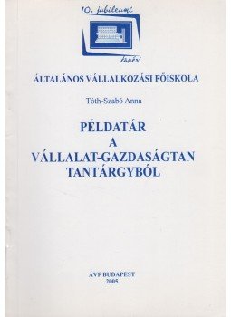 Tóth-Szabó Anna - Példatár a vállalat-gazdaságtan tantárgyból, Budapest 2005 antikvár könyv