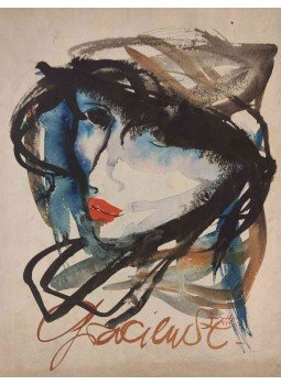 Szász Endre - Gracieuse, 1958 /Hátoldalon Kékruhás hölgy, vázlat/ Szász Endre - Gracieuse, 1958 /Hátoldalon Kékruhás hölgy, vázlat/, 0 antikvár könyv
