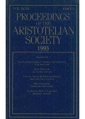 Malcolm Budd (szerk.) - Proceedings of the Aristotelian Society New Series Vol. XCIII, Part 1