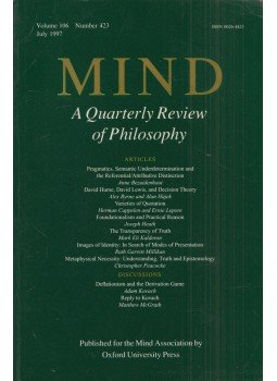 Mark Sainsbury (King's College London) - Mind: A Quarterly Review of Philosophy 1997. July, Oxford 1997 antikvár könyv