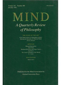 Mark Sainsbury (King's College London) - Mind: A Quarterly Review Of Philosophy 1993. October, Oxford 1993 antikvár könyv