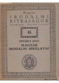 Péterfy Jenő,Vajthó László - Péterfy Jenő magyar irodalmi bírálatai