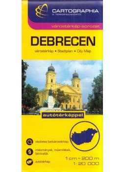 Cartographia Kiadó - Debrecen várostérkép, Budapest 2005 antikvár könyv