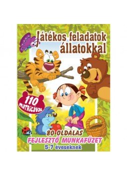  - Játékos feladatok állatokkal + 110 matrica, null 2015 antikvár könyv