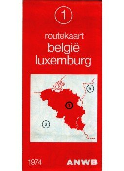  - Routekaart Belgie Luxemburg 1974,  1974 antikvár könyv