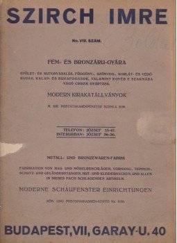  - Szirch Imre fém- és bronzáru-gyára képes árukatalógusa (1913), Budapest 1913 antikvár könyv