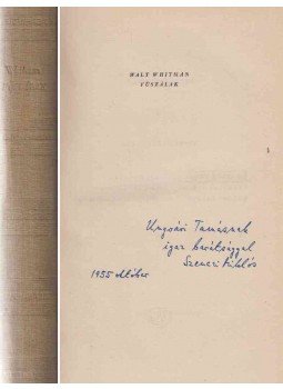 Walt Whitman - Fűszálak (Szenczi Miklós által dedikált), Budapest 1955 antikvár könyv