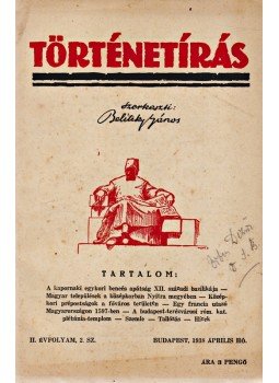Belitzky János (szerk.), Gárdonyi Albert, Bendefy László, Siklóssy László, Orbán Dezső - Történetírás I–II. évfolyam (1937–1938) [Nyolc kötet, teljes évfolyamok] (Orbán Dezső festőművész tulajdonosi bejegyzésével), Budapest 1937 antikvár könyv