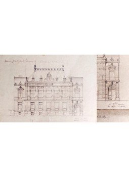  - Az Osztrák–Magyar Bank soproni fiókintézete épületének homlokzati és keresztmetszeti rajza (1904–1905), Sopron 1904 antikvár könyv