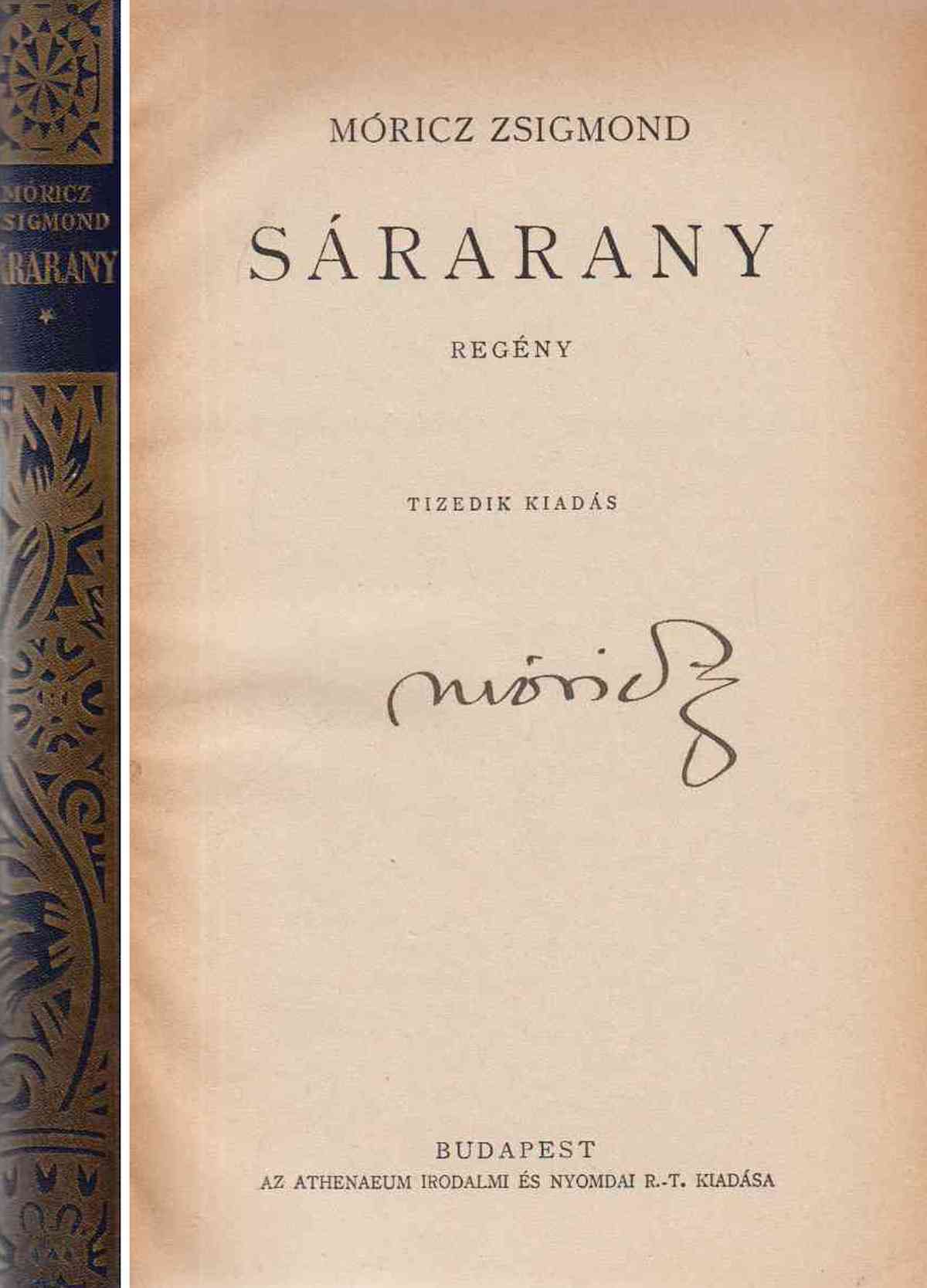 Móricz Zsigmond - Sárarany (aláírt)
