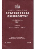 Dr. Illyefalvi I. Lajos - Budapest székesfőváros statisztikai zsebkönyve XV. évfolyam 1931
