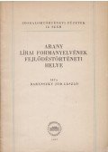 Baránszky Jób László - Arany lírai formanyelvének fejlődéstörténeti helye