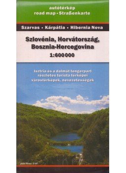  - Szlovénia, Horvátország, Bosznia-Hercegovina autóstérkép 1:600000, Budapest 2004 antikvár könyv