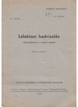  - Lélektani hadviselés, Budapest 1966 antikvár könyv