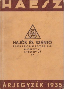  - HAESZ árjegyzék 1935, Budapest 1935 antikvár könyv