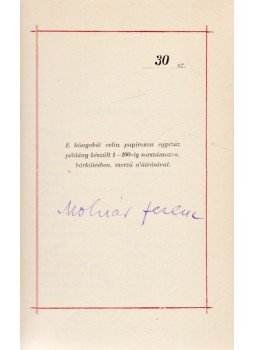Molnár Ferenc - A hattyú (Számozott, aláírt), Budapest 1921 antikvár könyv