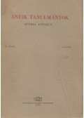 Moravcsik Gyula - Antik tanulmányok X. kötet 1-2. szám