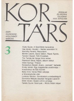 Száraz György - Kortárs 1985/3 Száraz György - Kortárs 1985/3, Budapest 1985 antikvár könyv