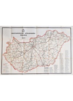 - Magyarország közlekedési térképe (1937), Budapest 1937 antikvár könyv