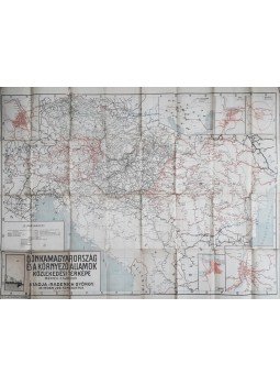  - Csonkamagyarország és a környező államok közlekedési térképe (1923), Budapest 1923 antikvár könyv