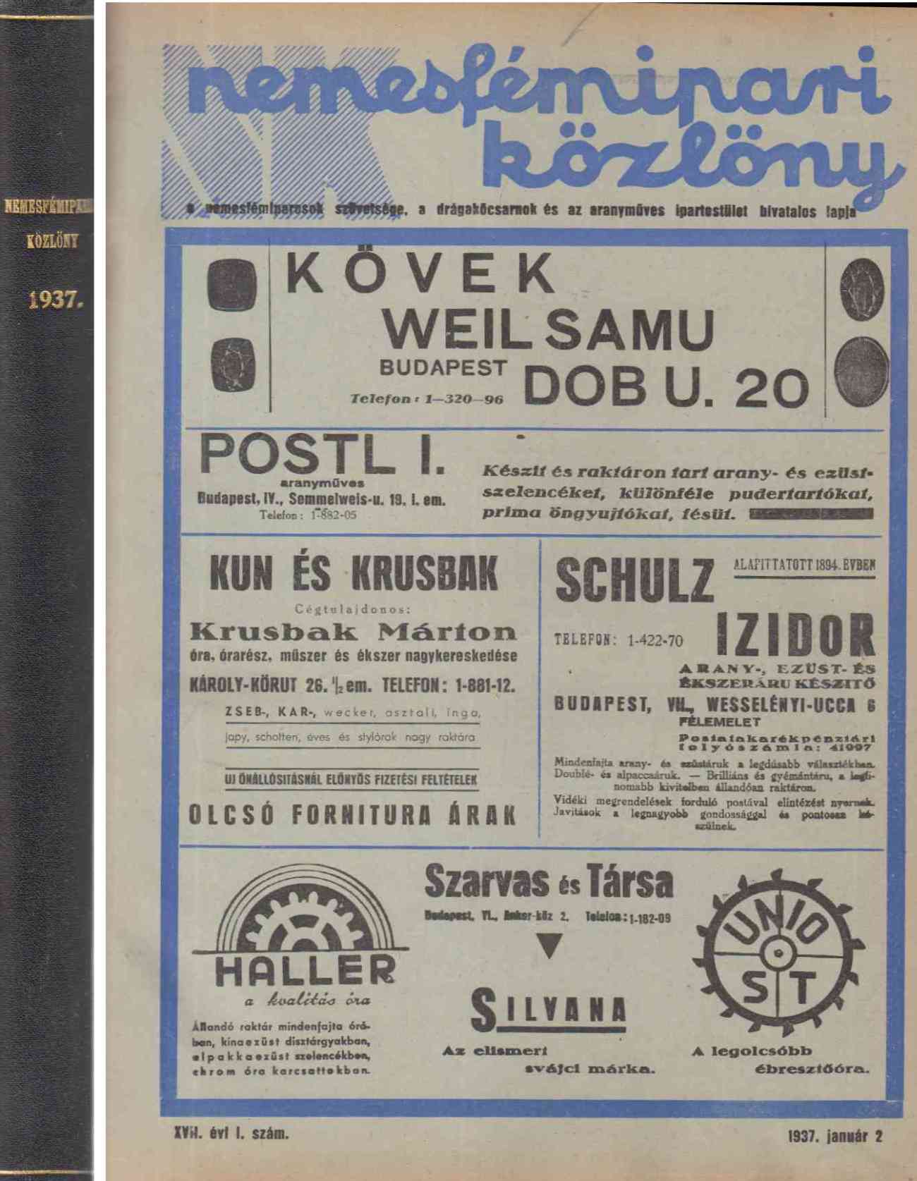 Benke Oszkár - Nemesfémipari Közlöny XVII. évfolyam (1937. Teljes)