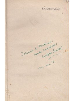 Lestyán Sándor - Cigánymuzsika (Dedikált) Lestyán Sándor - Cigánymuzsika (Dedikált), Budapest 1940 antikvár könyv