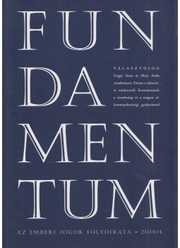 Halmai Gábor - Fundamentum 2014/4. Halmai Gábor - Fundamentum 2014/4., Budapest 2014 antikvár könyv