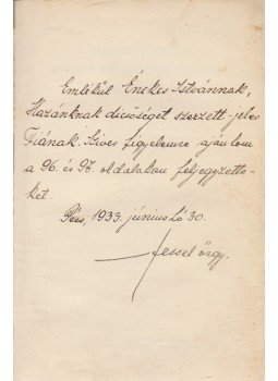 Fessel János - Nemzeti öntudat, nemzeti és munkafegyelem, katonai fegyelem (Dedikált), Pécs 1933 antikvár könyv