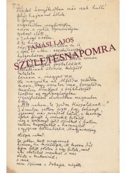 Tamási Lajos - Születésnapomra Tamási Lajos - Születésnapomra, Budapest 1983 antikvár könyv