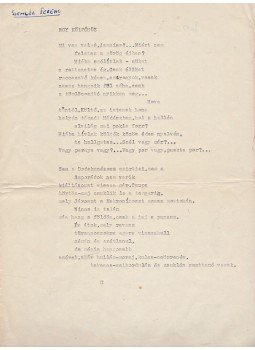 Szemlér Ferenc - Szemlér Ferenc „Egy költőhöz” című versének gépelt, eredeti kézirata,  1969 antikvár könyv
