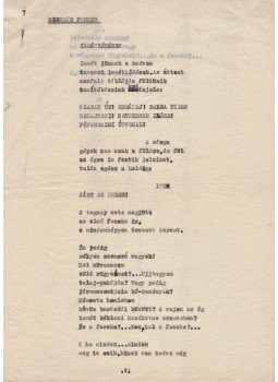 Szemlér Ferenc - Szemlér Ferenc „Ismétlődések” című versének gépelt, eredeti kézirata,  1976 antikvár könyv