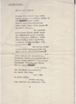 Szemlér Ferenc - Szemlér Ferenc „Március tele téllel” című versének gépelt, eredeti kézirata,  1970 antikvár könyv
