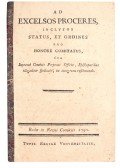  - Ad excelsos proceres, inclytos status, et ordines pro honore comitatus... (1790)