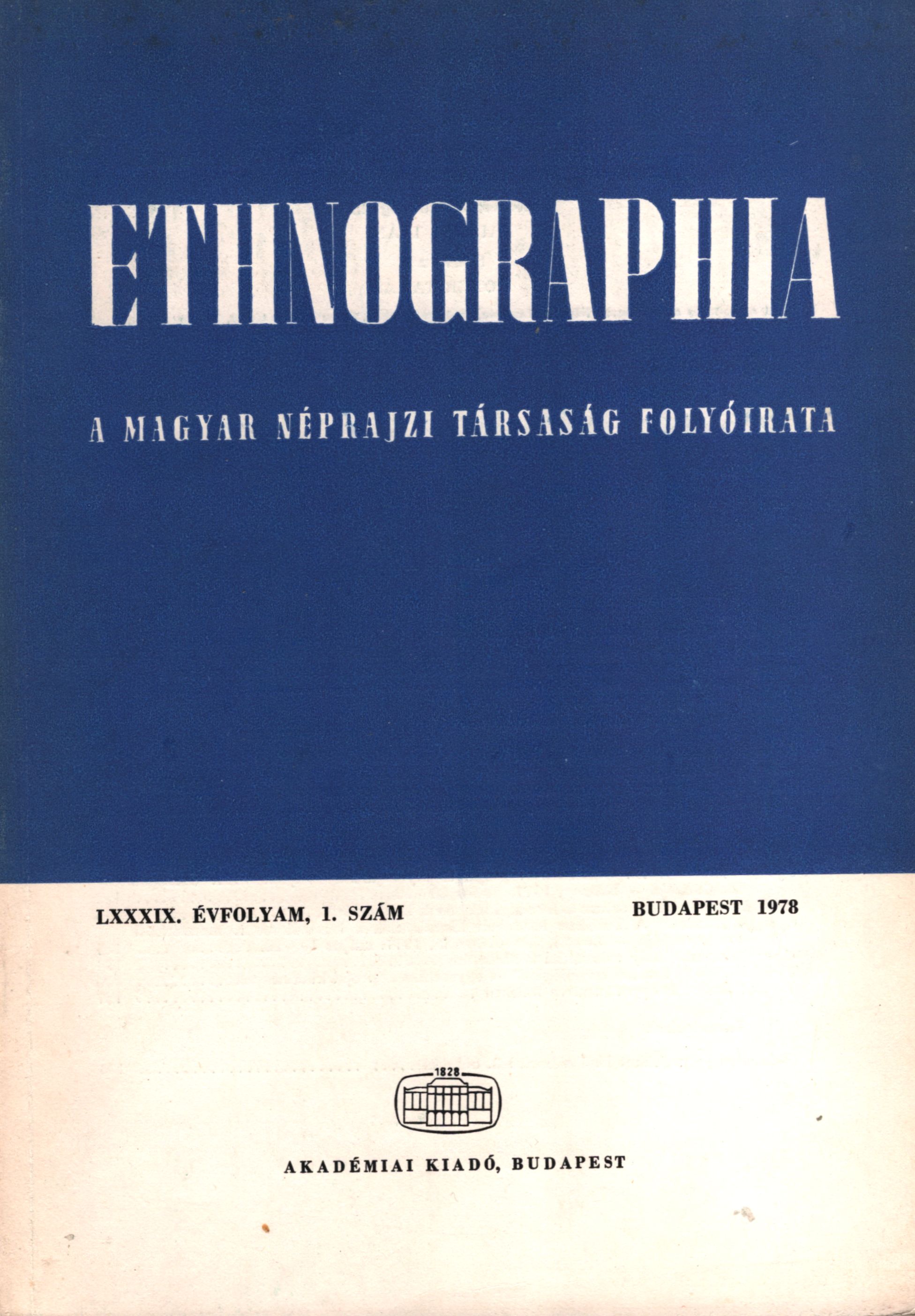 Hofer Tamás - Ethnographia 1978/1 Hofer Tamás - Ethnographia 1978/1, Budapest 1978 antikvár könyv