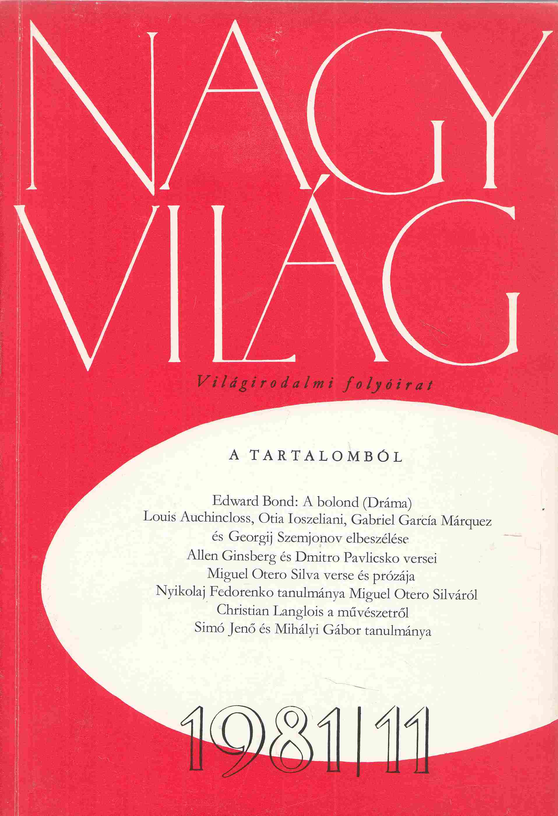 Kéry László - Nagyvilág 1981/11 Kéry László - Nagyvilág 1981/11, Budapest 1981 antikvár könyv