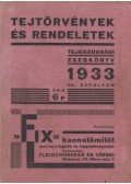 Gratz Ottó - Tejtörvények és rendeletek 1933