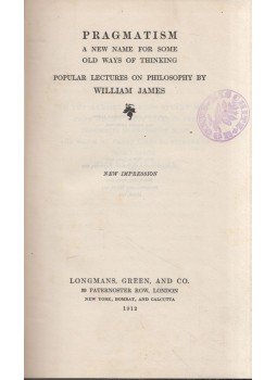 William James - Pragmatism: A new name for some old ways of thinking, London 1912 antikvár könyv