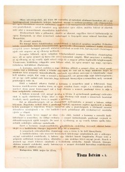 Tisza István - Tisza István miniszterelnök szózata (1915), Budapest 1915 antikvár könyv
