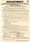  - Hirdetmény a székesfővárosi gombaárusítás szabályozásáról (1899)