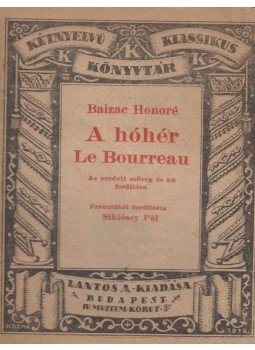 Honoré de Balzac - A hóhér - Le bourreau Honoré de Balzac - A hóhér - Le bourreau, Budapest 1919 antikvár könyv