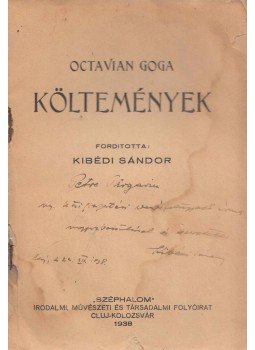 Octavian Goga - Költemények (Dedikált), Cluj-Kolozsvár 1938 antikvár könyv