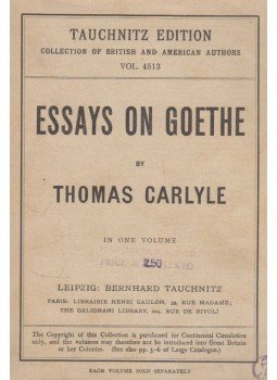 Thomas Carlyle - Essays on Goethe Thomas Carlyle - Essays on Goethe, Leipzig 1916 antikvár könyv