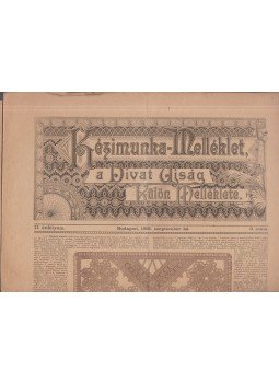  - Kézimunka-Melléklet, a Divat Ujság külön melléklete 1895. szeptember, Budapest 1895 antikvár könyv