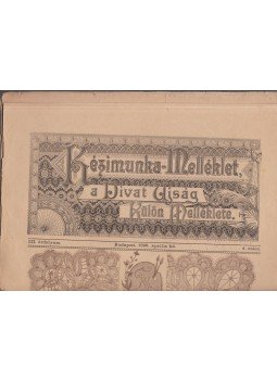  - Kézimunka-Melléklet, a Divat Ujság külön melléklete 1896. április, Budapest 1896 antikvár könyv
